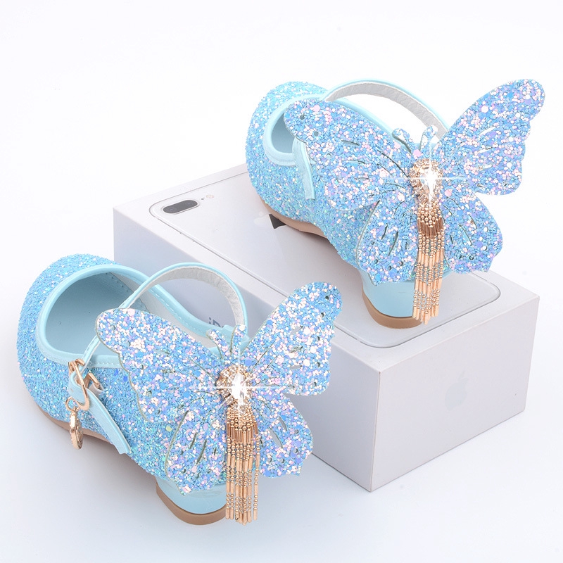 Girls High Heel Princess Shoes Children Shoes Kids Butterfly Wedding Party Shoes  Girls Kids Shoes | Shopee Malaysia