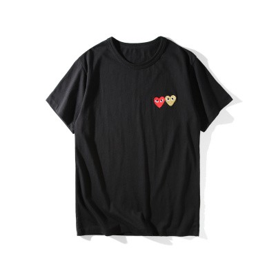 cdg double heart t shirt