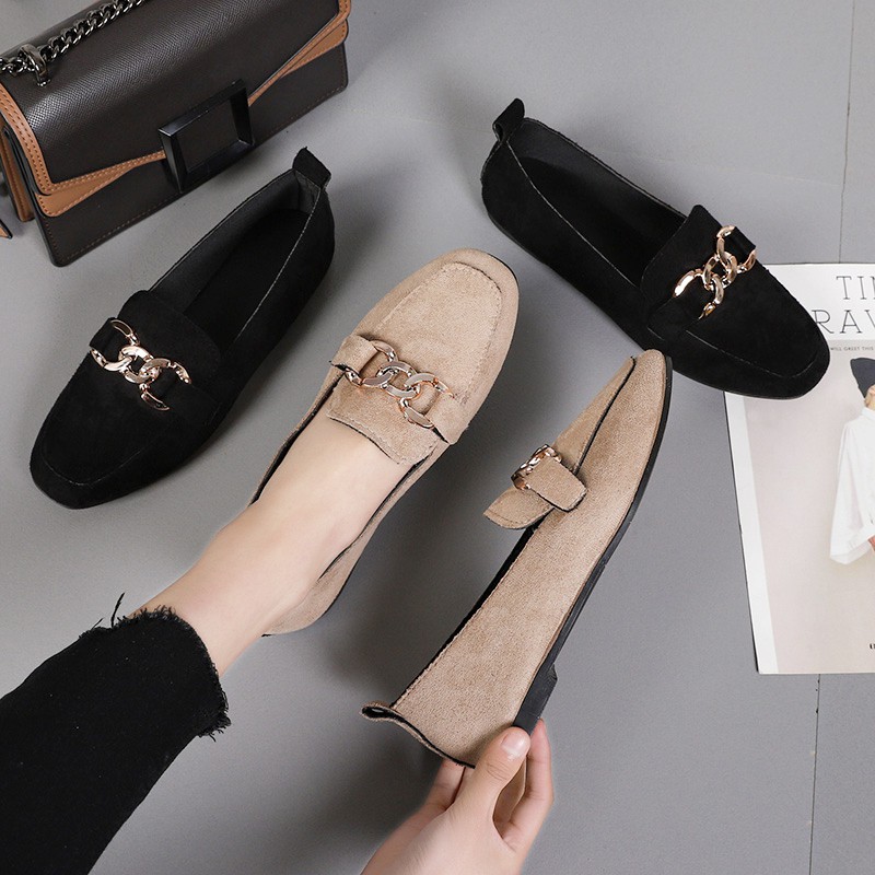 black flat slip on shoes