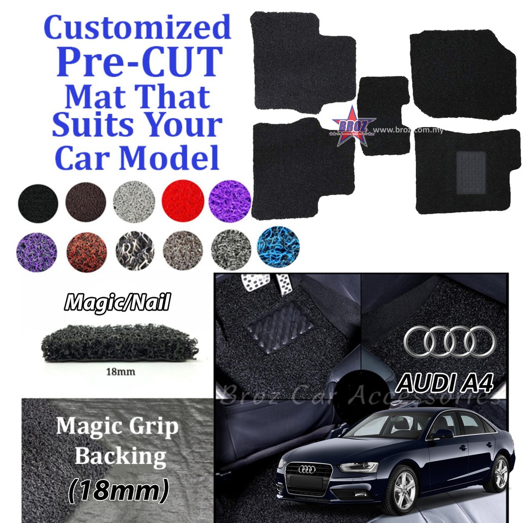 Audi A4 18mm Customized Pre Cut Pvc Coil Floor Mat Anti Slip