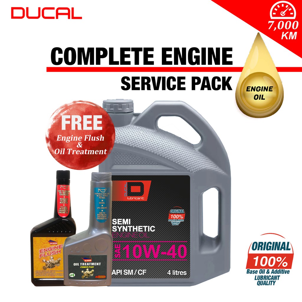 DUCAL SEMI SYNTHETIC Engine Oil 10W40 API SM/CF 4 Litres (FREE Engine