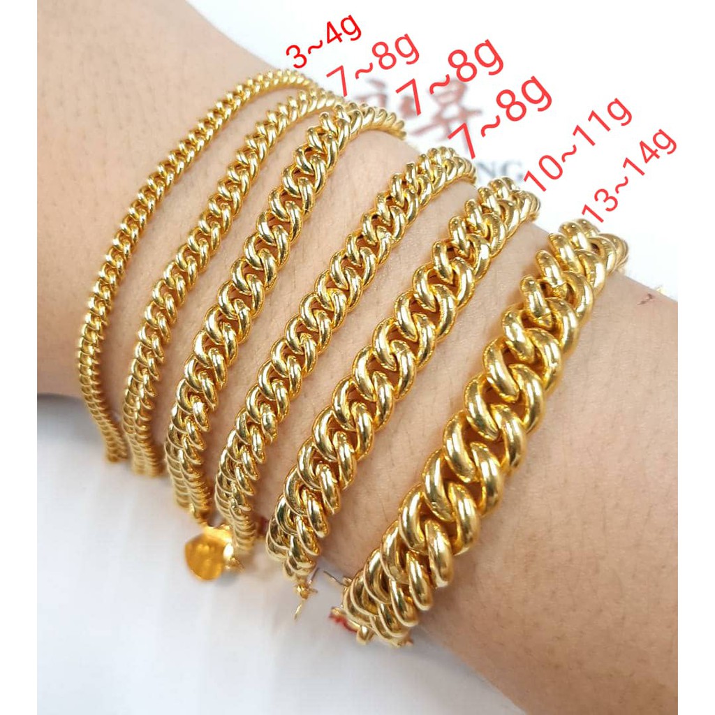 Wing Sing 916  Gold Hollow Bracelet Rantai  Tangan  Gajah 