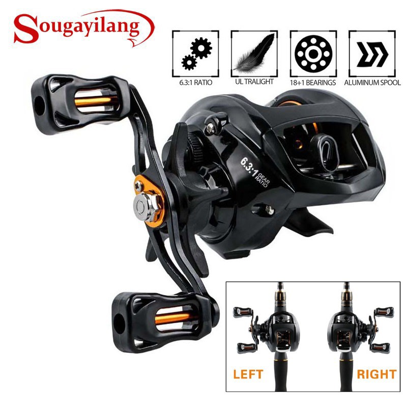 Sougayilang Baitcasting Fishing Reel Precision Machined Low Noise 12