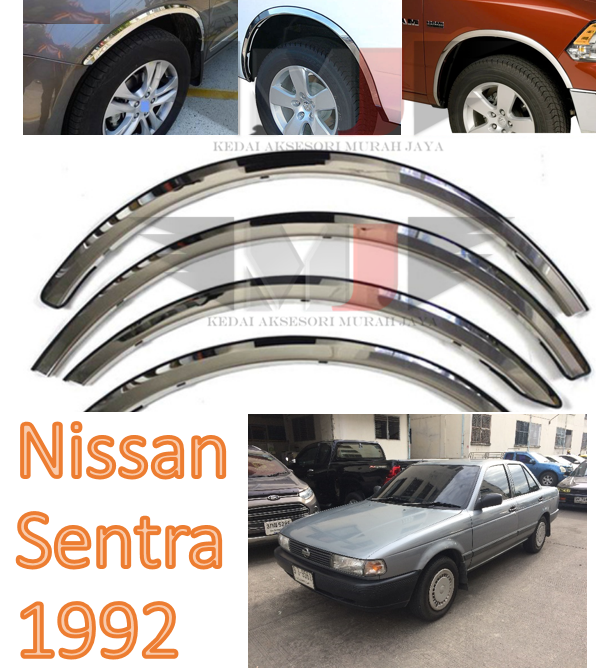 Nissan Sentra 1992 Fender Arch Trim Stainless Steel Chrome Garnish With Rubber Lining ender Arch Trim Stainless Steel