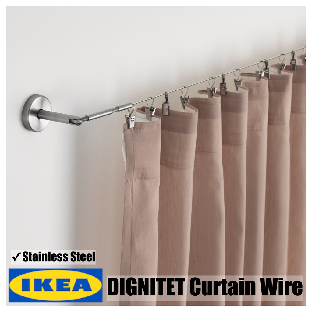 Ikea Dignitet Stainless Steel Curtain Wire Curtain Holder Shopee