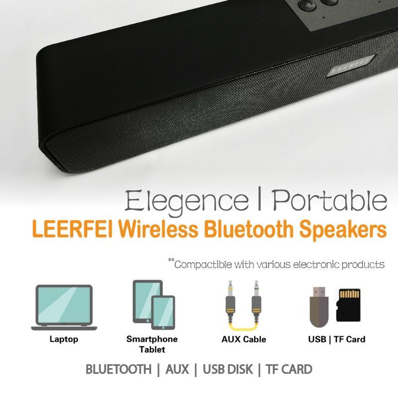 LEERFEI A7S Portable Bluetooth 5.0 Speaker Smart Wireless Desktop Speaker