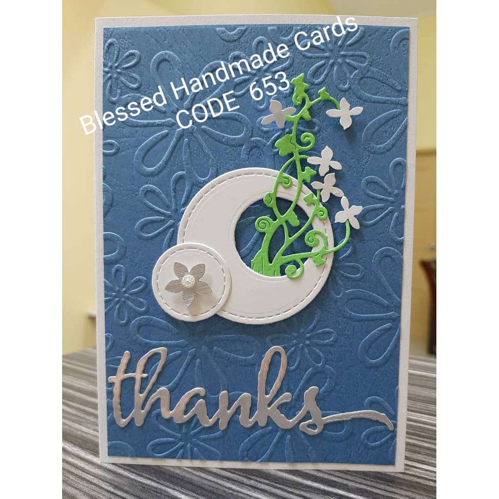 Handmade Card - Thank you card (A6 size- folded card)