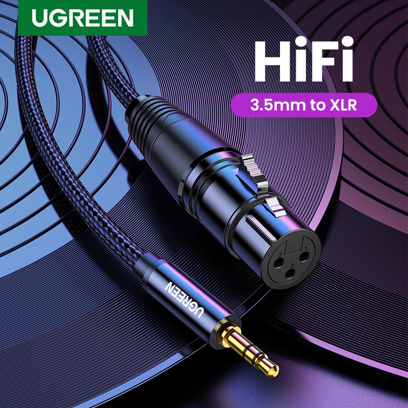 UGREEN XLR to 3.5mm Microphone Audio HiFi Cable XLR Female to Mini Jack