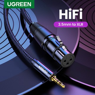UGREEN XLR to 3.5mm Microphone Audio HiFi Cable XLR Female to Mini Jack Aux Mic Cord for Camcorders DSLR Cameras Computer