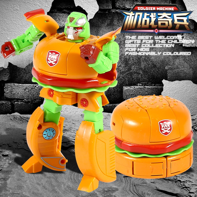 Toy▪Children's Deformed Toy Burger Fries Good Transformers Robot Creative Boy and Girl Educational Toys
