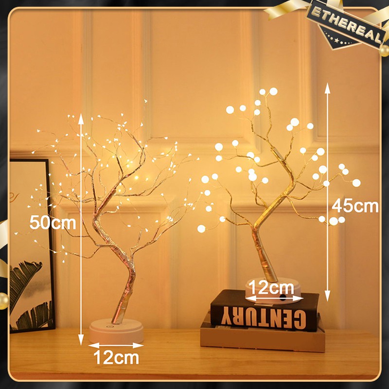 36/108 LED Fairy Tree Night Light Mini Christmas Tree DIY Table Desk Lamp Battery USB Home Bedroom Decor Gift