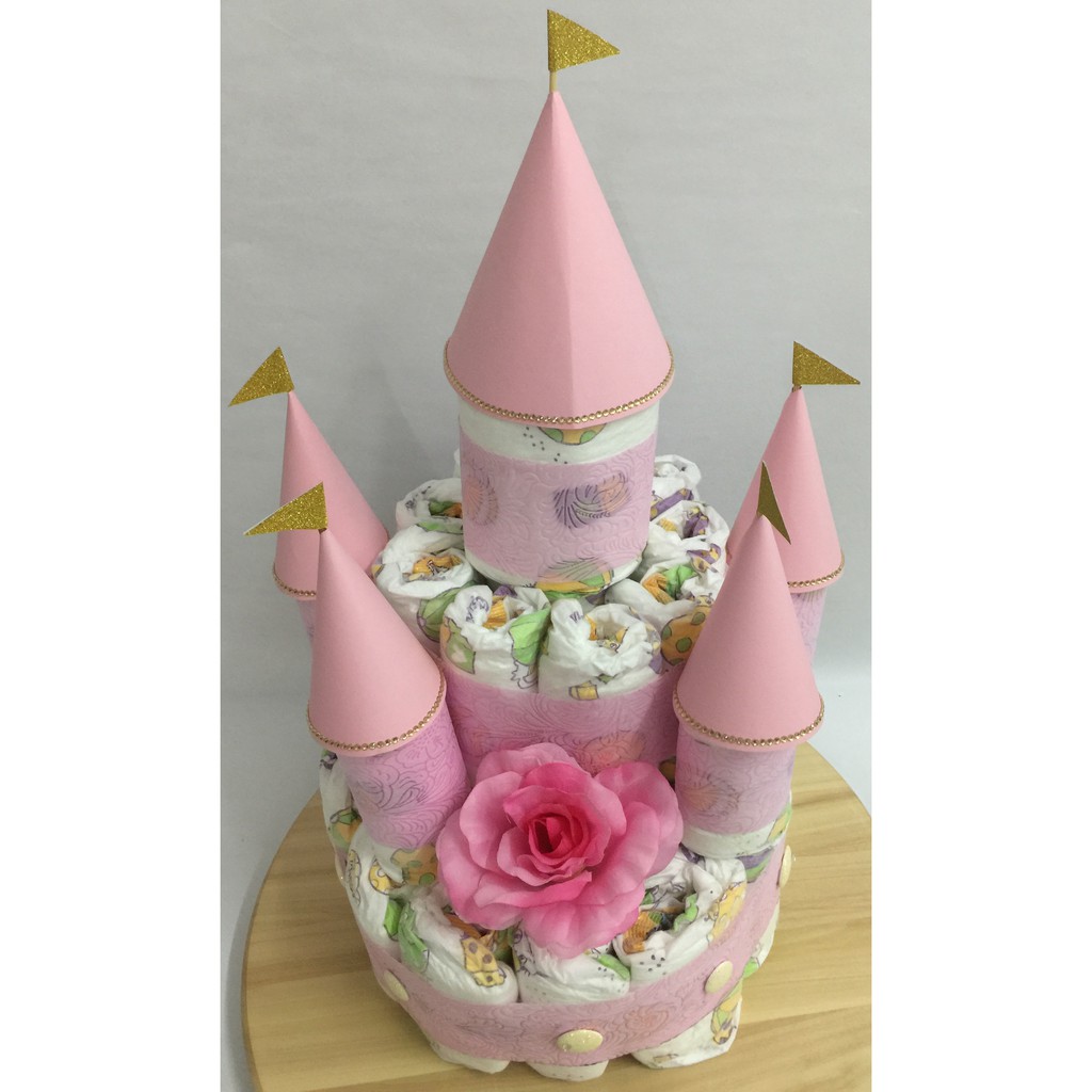 castle diaper cake for girl