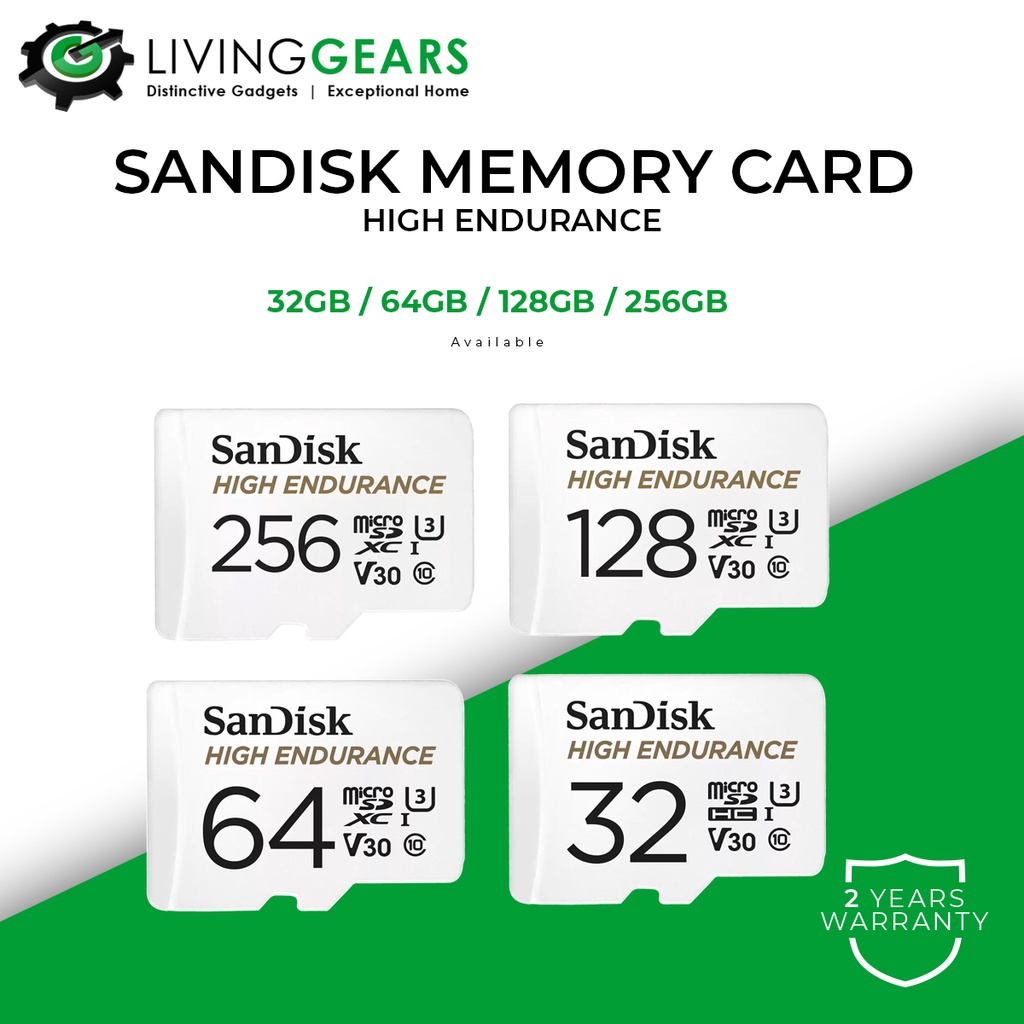 Sandisk Memory Card MicroSD SDHC & SDXC High Endurance (32GB/64GB