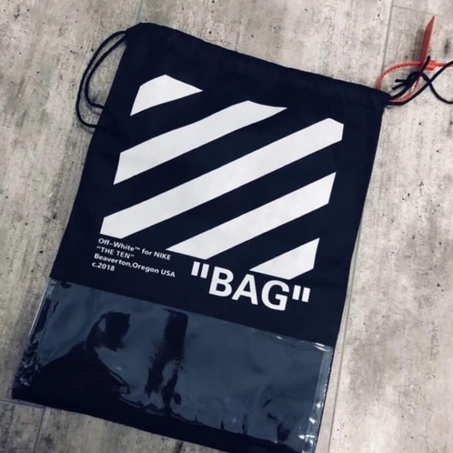 off white shoe bag