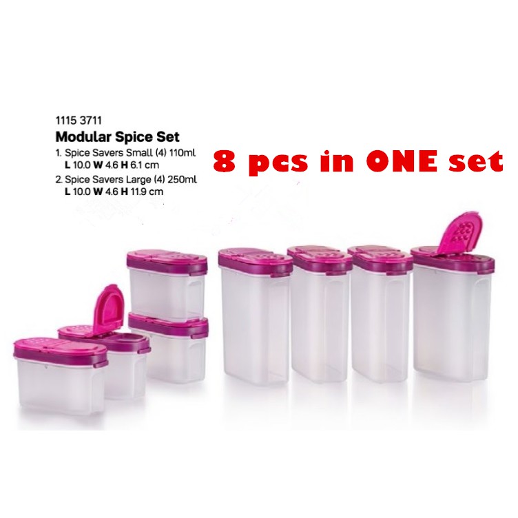 Tupperware Camellia Modular Spice Set (8pcs) Exlusive Purchase Modular Spice Carousel