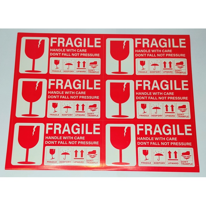 Fragile Label Sticker Pelekat Mudah Pecah Fragile 13cmx7cm | Shopee ...