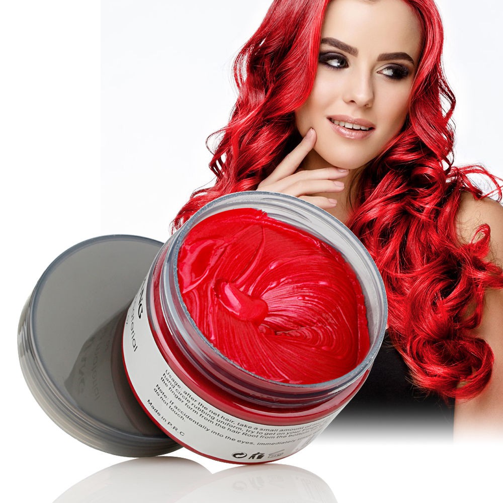 Red Hair Coloured Wax Women Men Beauty Hair Care Dye Cream