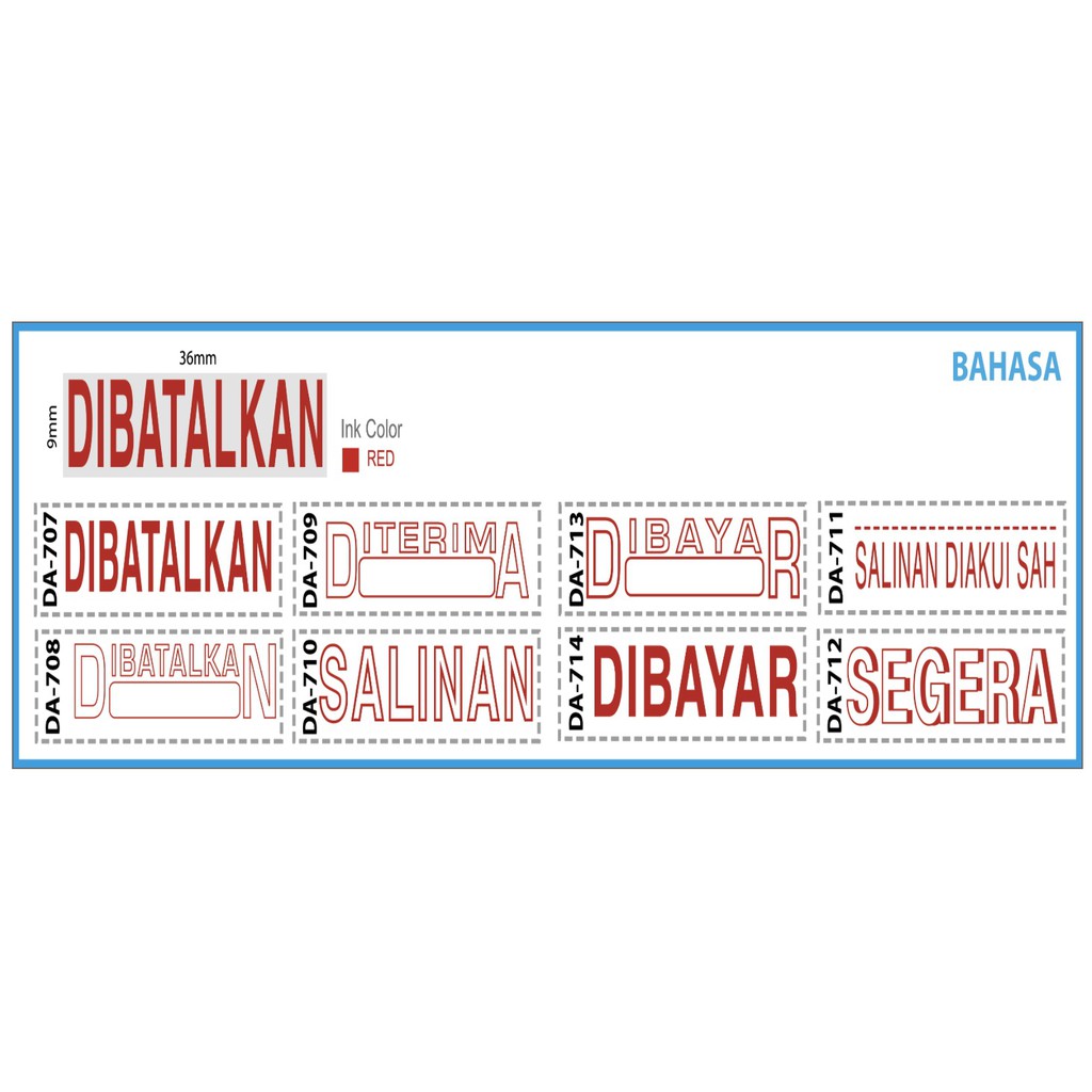 Self Inking Commercial Stock Stamp Salinan Diakui Sah Da711 Shopee Malaysia