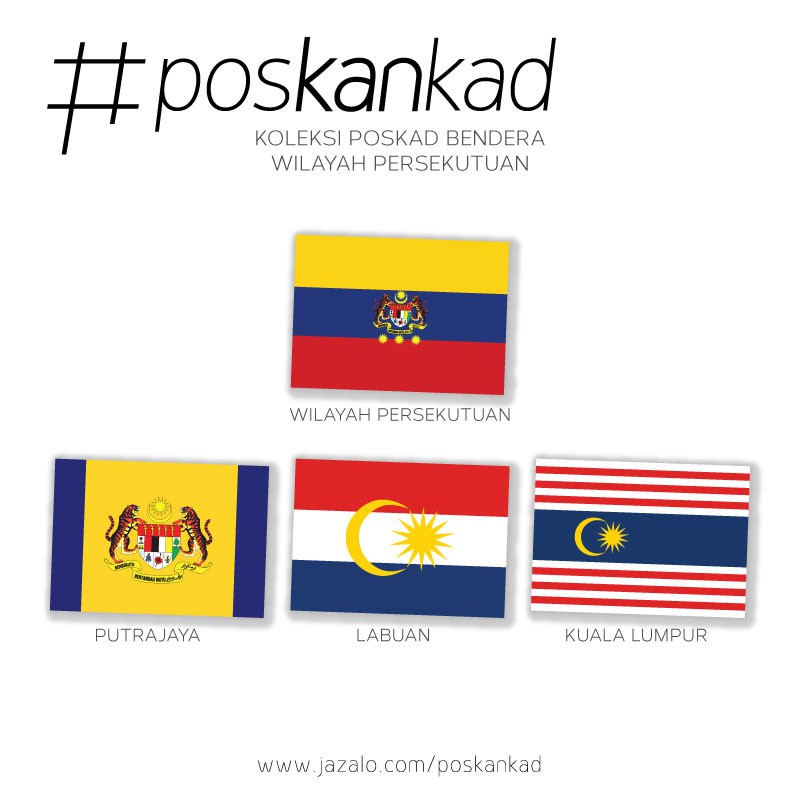 Poskankad Malaysian States Federal Territories Flags Postcard Set Poskad Bendera Negeri Wilayah Persekutuan Malaysia Shopee Malaysia