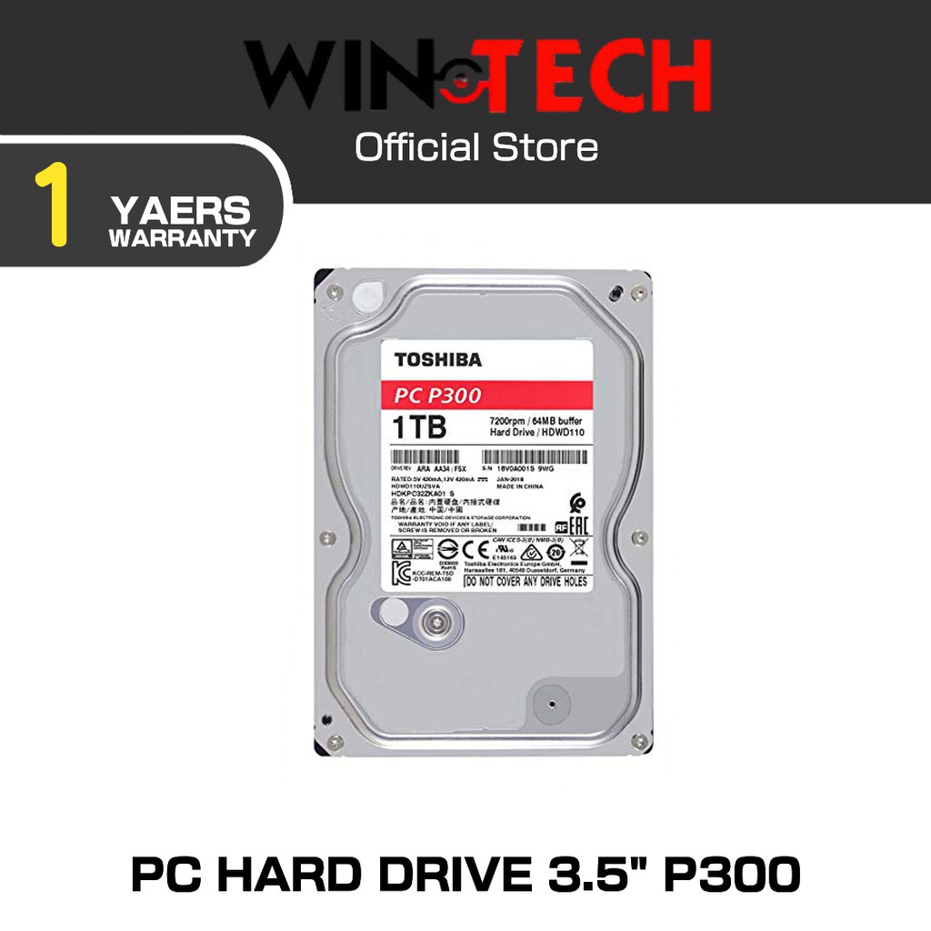 Toshiba P300 Sata 3 5 Internal Desktop Hard Disk For Pc Hdd