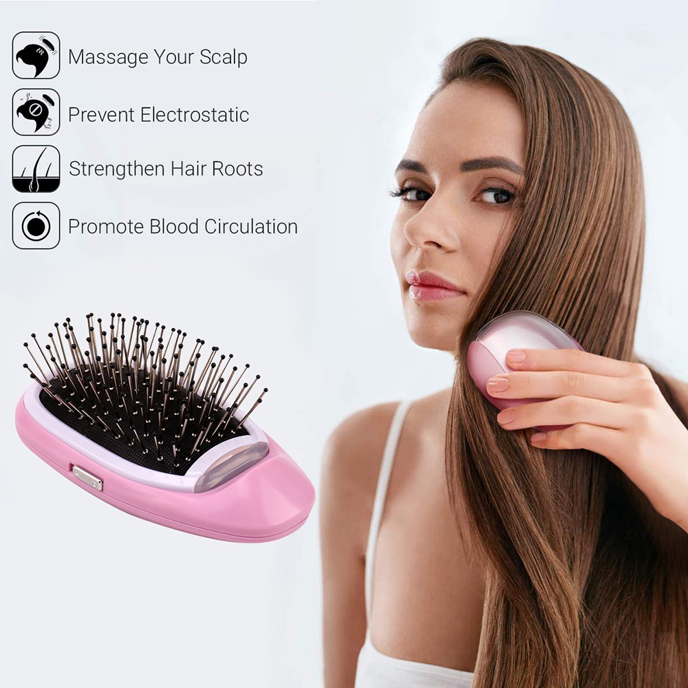 Protable Electric Ionic Hair Brush Anti-static Negative Comb Anti-frizz Hair  Massage Comb | Shopee Malaysia
