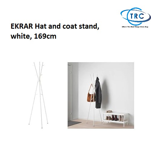 Ekrar Hat And Coat Stand White 169cm, Coat Stand White Ikea