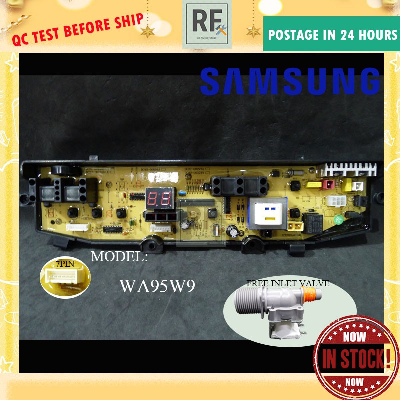 SAMSUNG WASHING MACHINE PCB BOARD WA95W9 / 7PIN FREE INLET VALVE BOARD ...