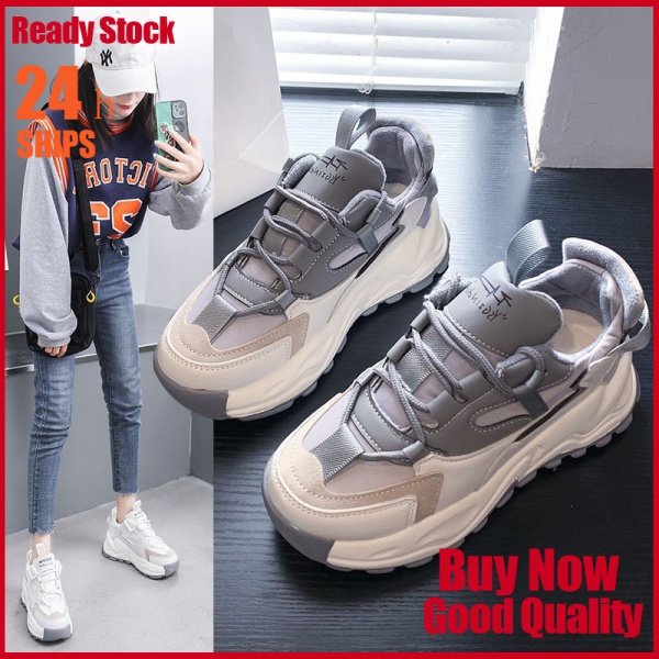 ✨Ready Stock✨2022Spring New Thick-Soled Muffin Makes Feet Look Smaller Dad ShoesinsTide Increasing Leisure Sports Girl Student Shoes