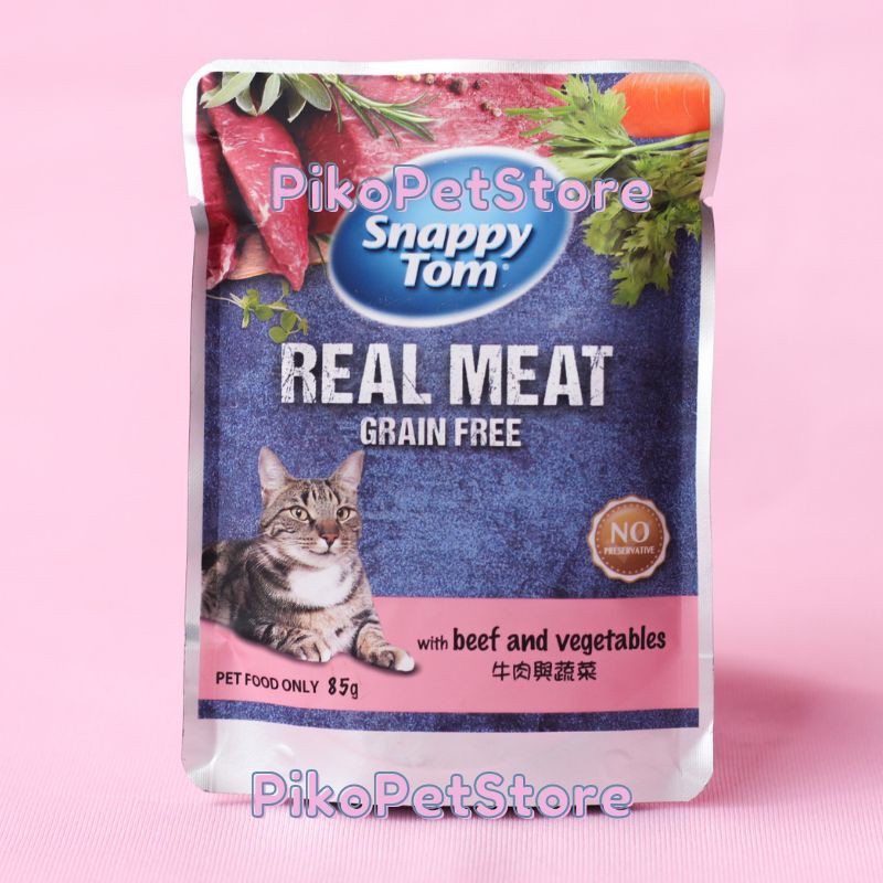 Snappy Tom Wet Cat Food Real Meat Beef Vegetables 85 gram 85gr Cat Food