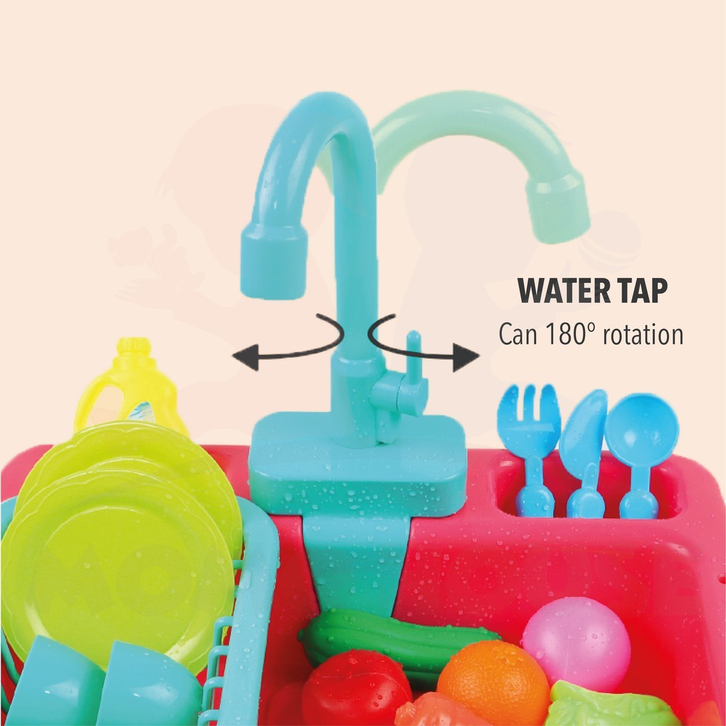 kitchen sink sinki dapur Washup Kitchen Sink Toy with Running Water