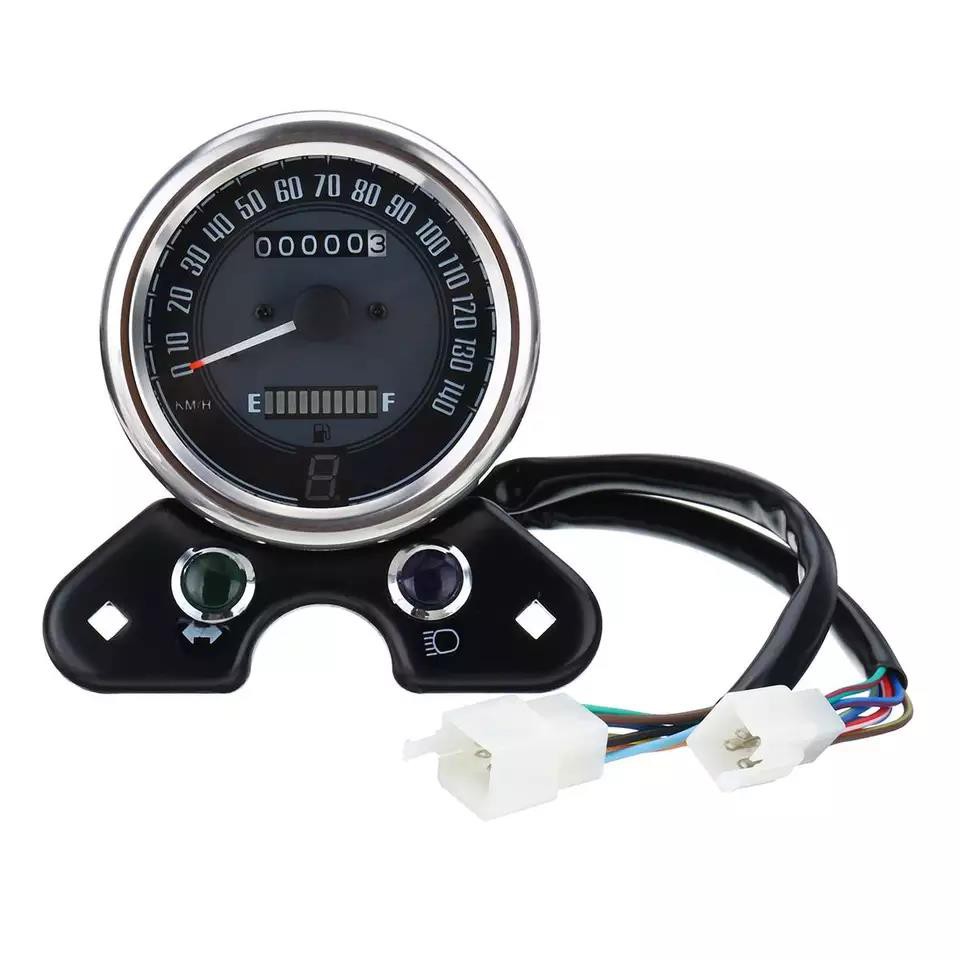 D DOLITY Motorcycle Instrument Odometer Speedometer and Tachometer with LED Signal Light for Honda CG125 Cafe Racer 