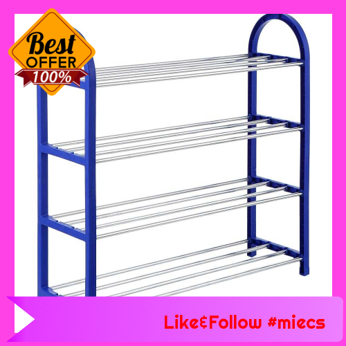 4 Tier Shoe Rack Shoes Tower Storage Organizer Shelf Cabinet Blue