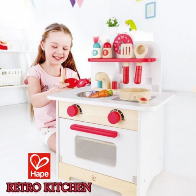 retro wooden play kitchen