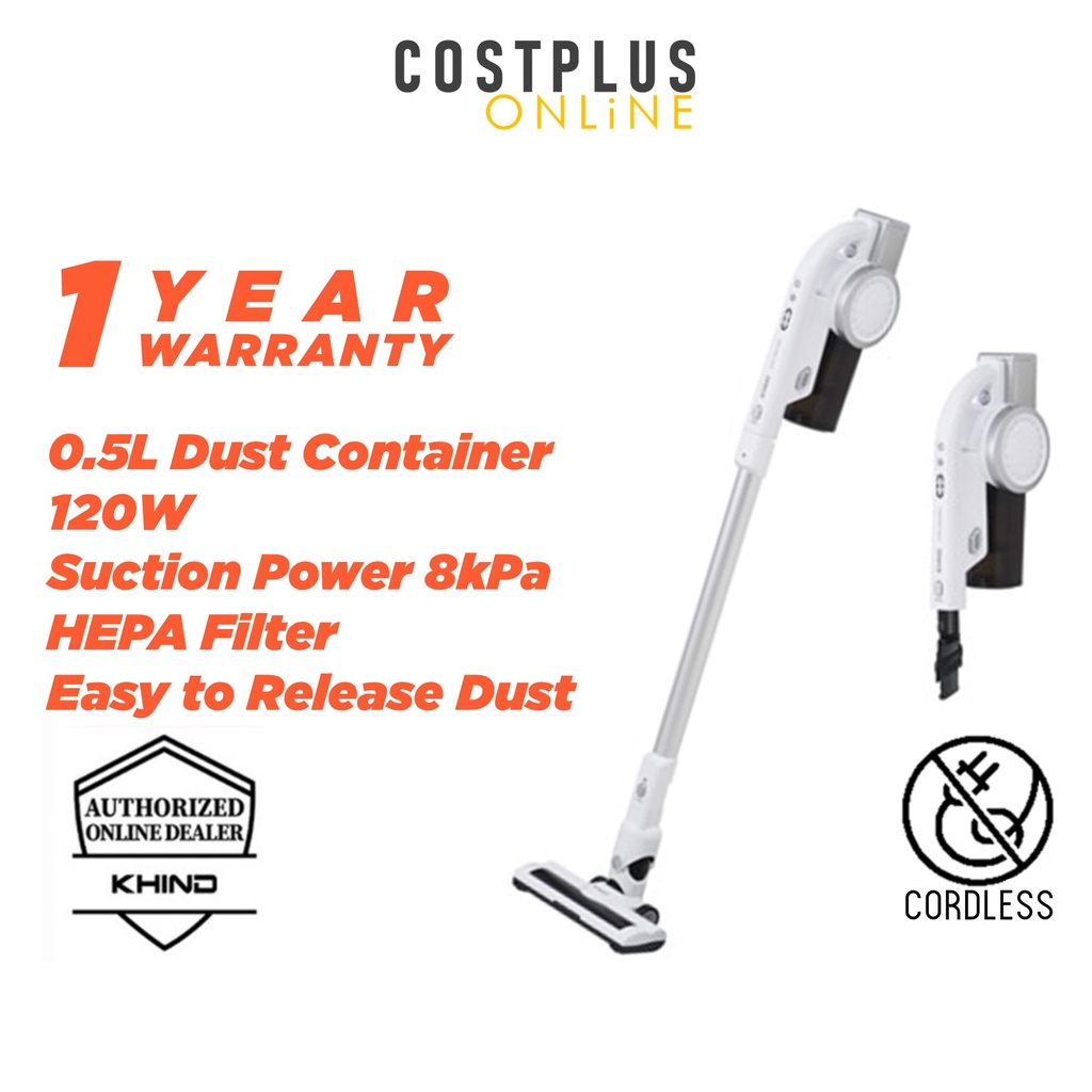 KHIND VC9679 Cordless Bagless Vacuum Cleaner Cyclone Technology Stick