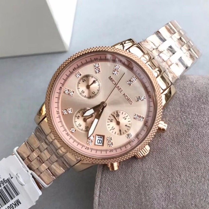 michael kors parker rose glitz chronograph ladies watch