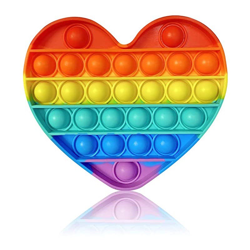 《 STRESS RELIEVE 》Rainbow Pop It Fidgets Toys Bubble Squeeze Sensory Pemainan Menghilangkan Tekanan Pelangi