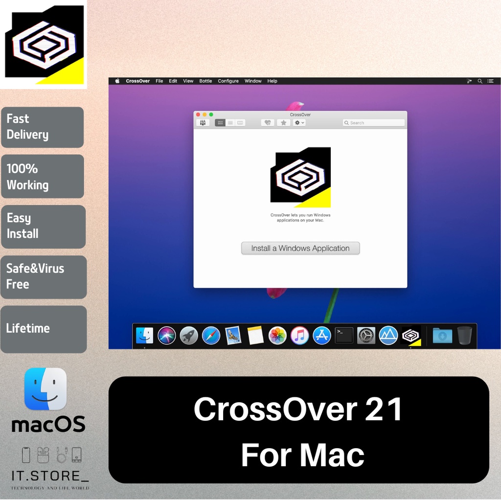 CrossOver 21 Lifetime for Intel and M1 Chip Apple Silicone MacOs