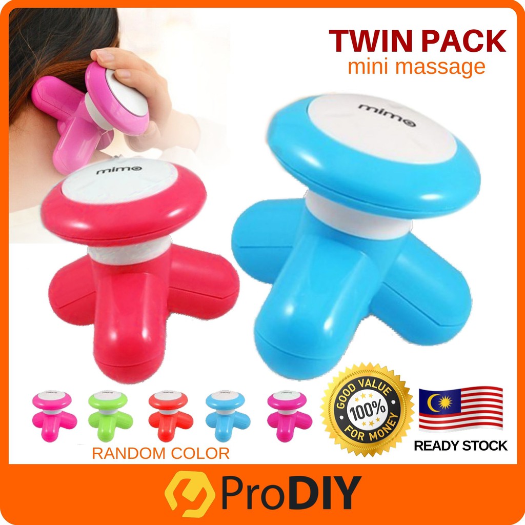 Twinpack MIMO XY3199 Mini Electric Neck Head Hand Massager ( Random Color )