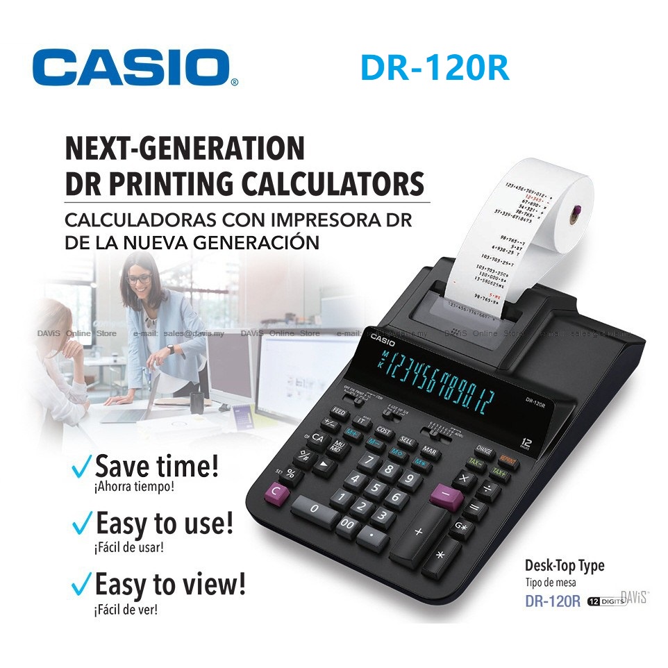 (FREE 5 PAPER ROLLS) ORI CASIO HeavyDuty Printing Calculator DR120R