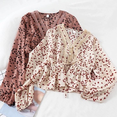  korean  style women ladies chiffon shirt blouse baju  baju  