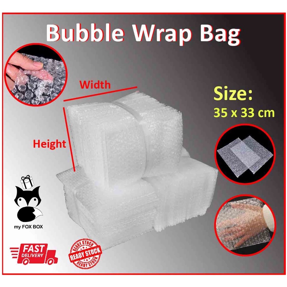 MYFAVORPACKAGING 35x33cm Air Bubble Wrap Bubble Bag Pocket Single Layer