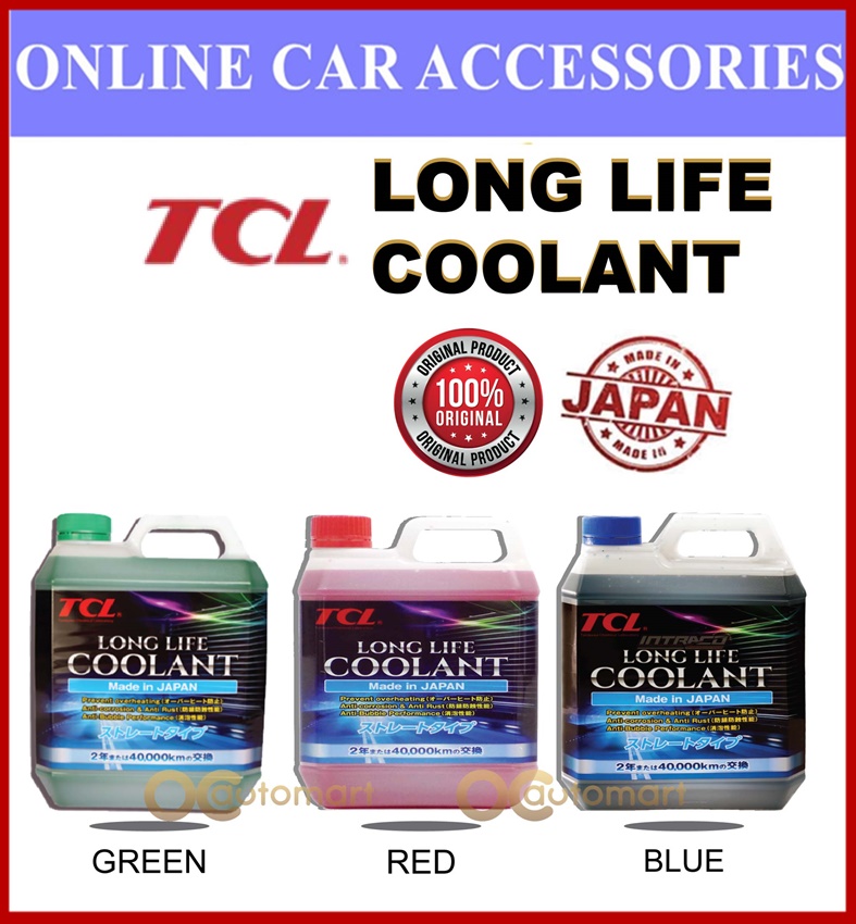 (2L) Made In Japan TCL Long Life Coolant Proton Perodua Toyota Honda Mitsubishi Nissan Kia Hyundai (Red / Blue / Green)
