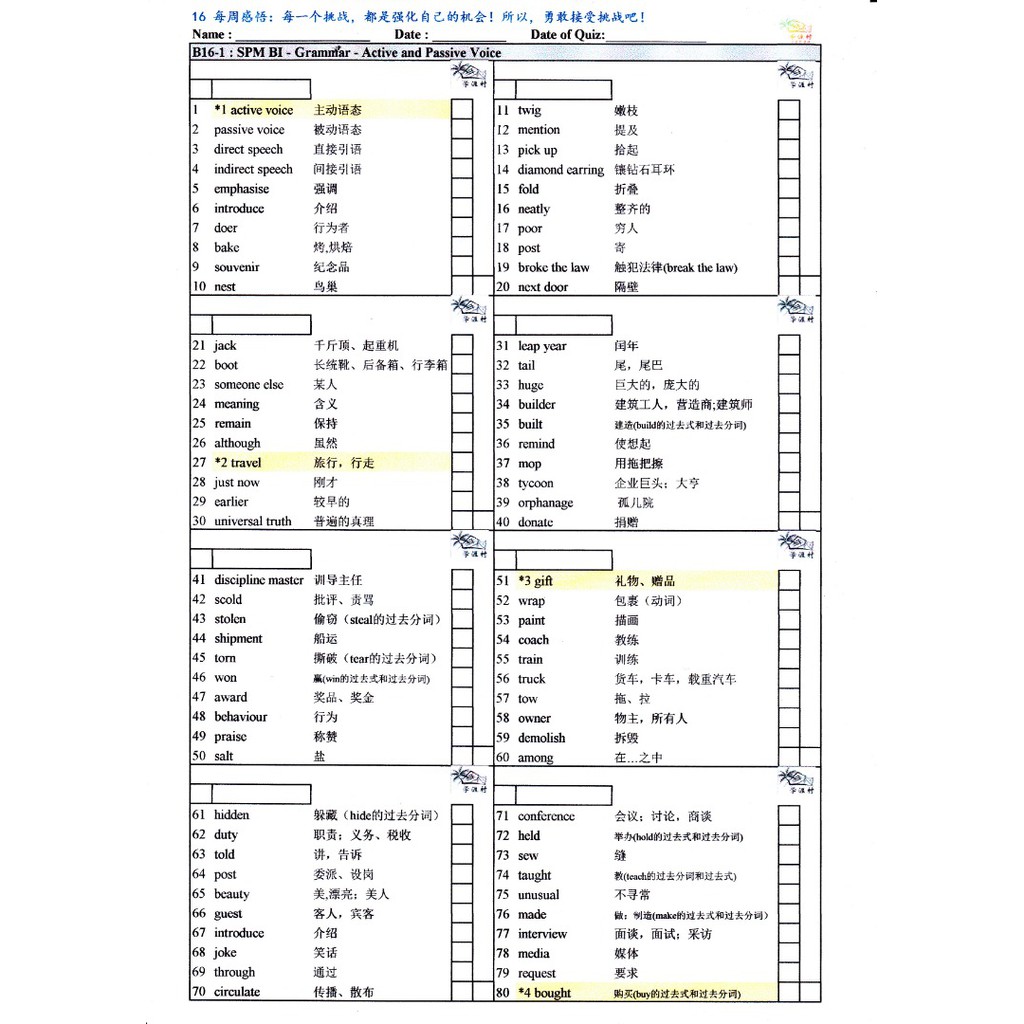 Hard Copy 纸 Spm Bi Grammar Spm英文语法速读练习 双语词汇翻译表 英文翻译华文 双语翻译速读教材 Shopee Malaysia