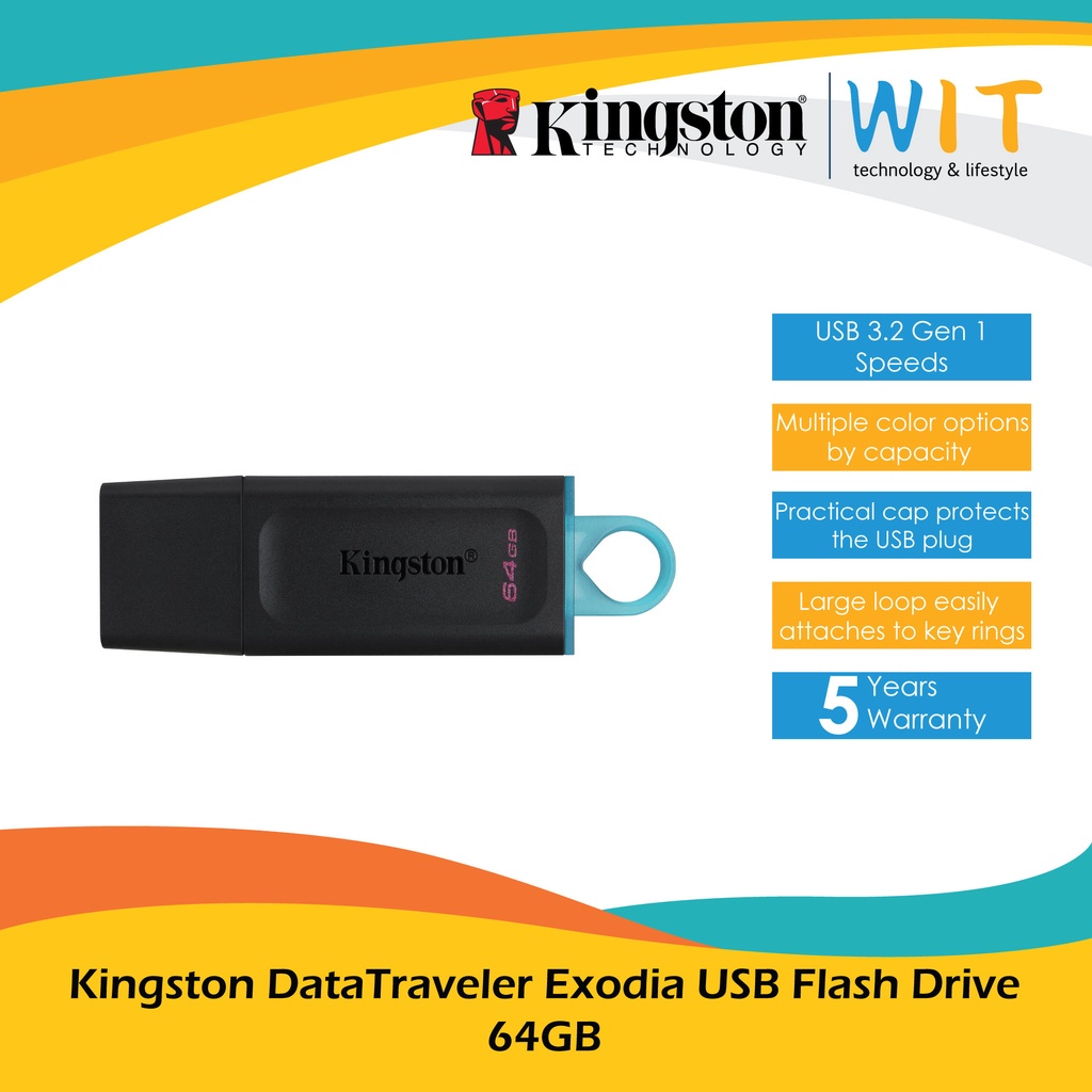 Kingston DataTraveler Exodia USB Flash Drive - 64GB