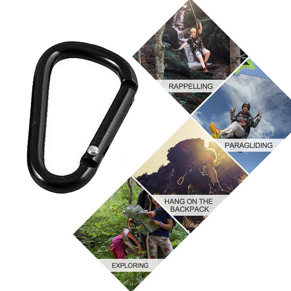 Carabiner D-type Bold 8cm Aluminum Alloy Outdoor Spring Hook Quick Release Camping Water Bottle Buckle