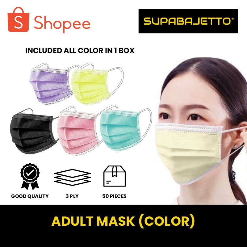 Disposable Face Mask Adult / Kid (Black / Color) Shopee Malaysia