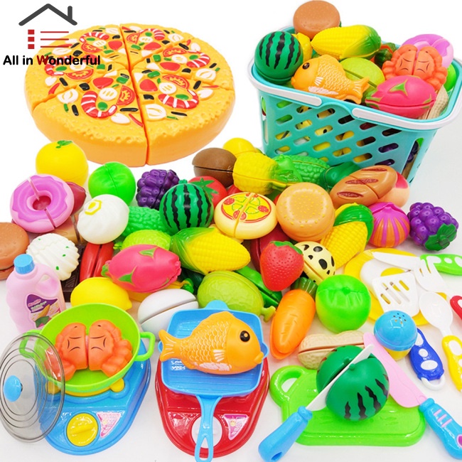WS 30pcs/set Cutting Toys Play Cutting Food Kitchen Toy Cutting Fruits