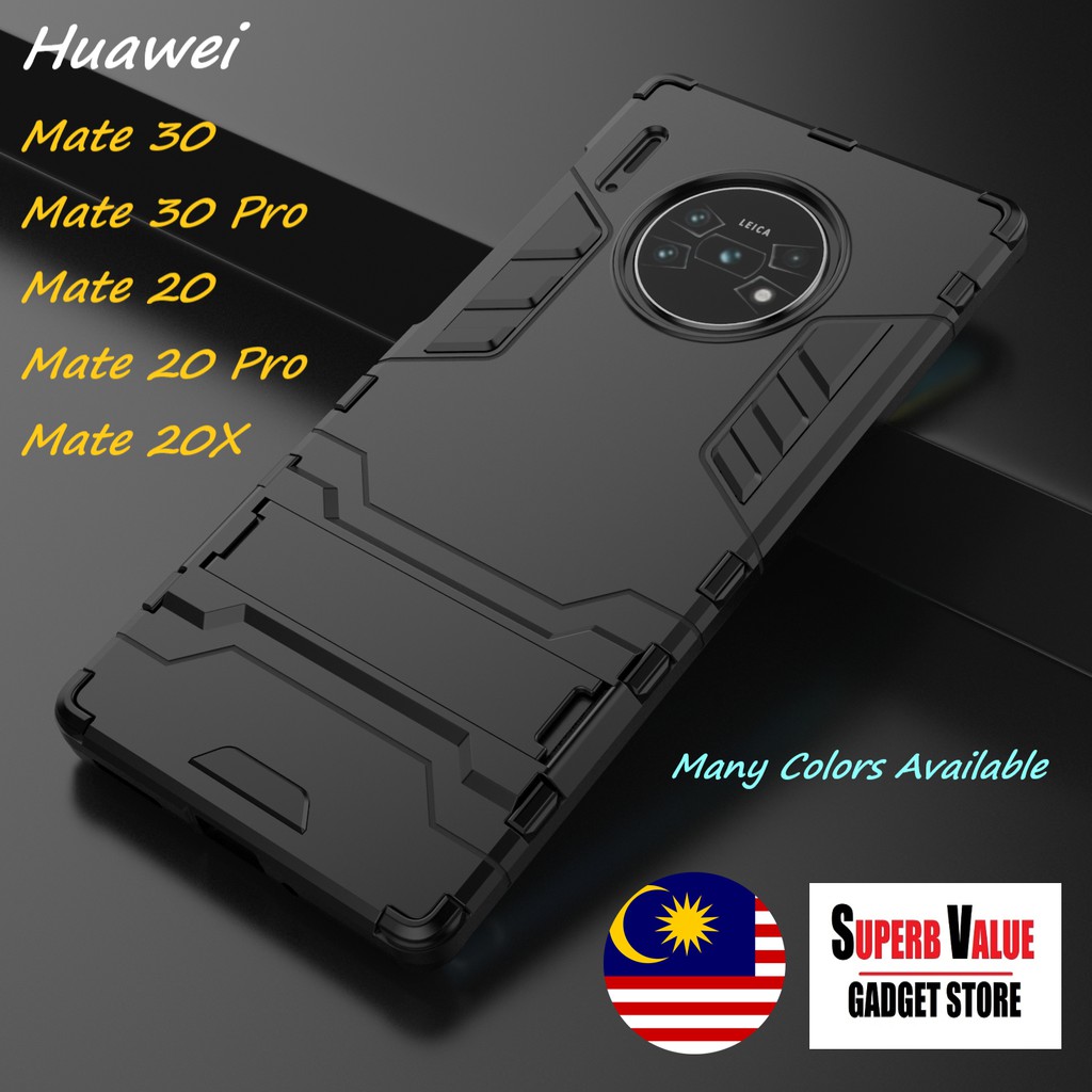 Huawei Mate 30 Mate 30 Pro Mate 20 20 Pro Mate 20x Ironman Stand Pc Tpu Armor Phone Case Cover Casing Shopee Malaysia