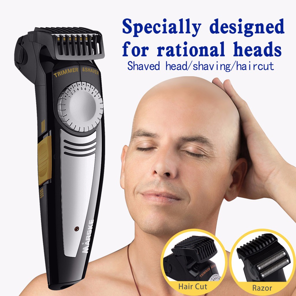 Bald Hair Shaver Rechargeable 9 Length Comb Hair Clipper Special Design For Bald