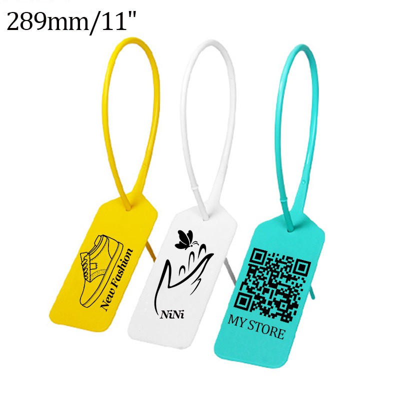 100Pcs Custom Off White Zip Tie Plastic Clothing Shoes Bag Brand Logo Gift Hang Tag Security Seal 285mm/11" Shopee
